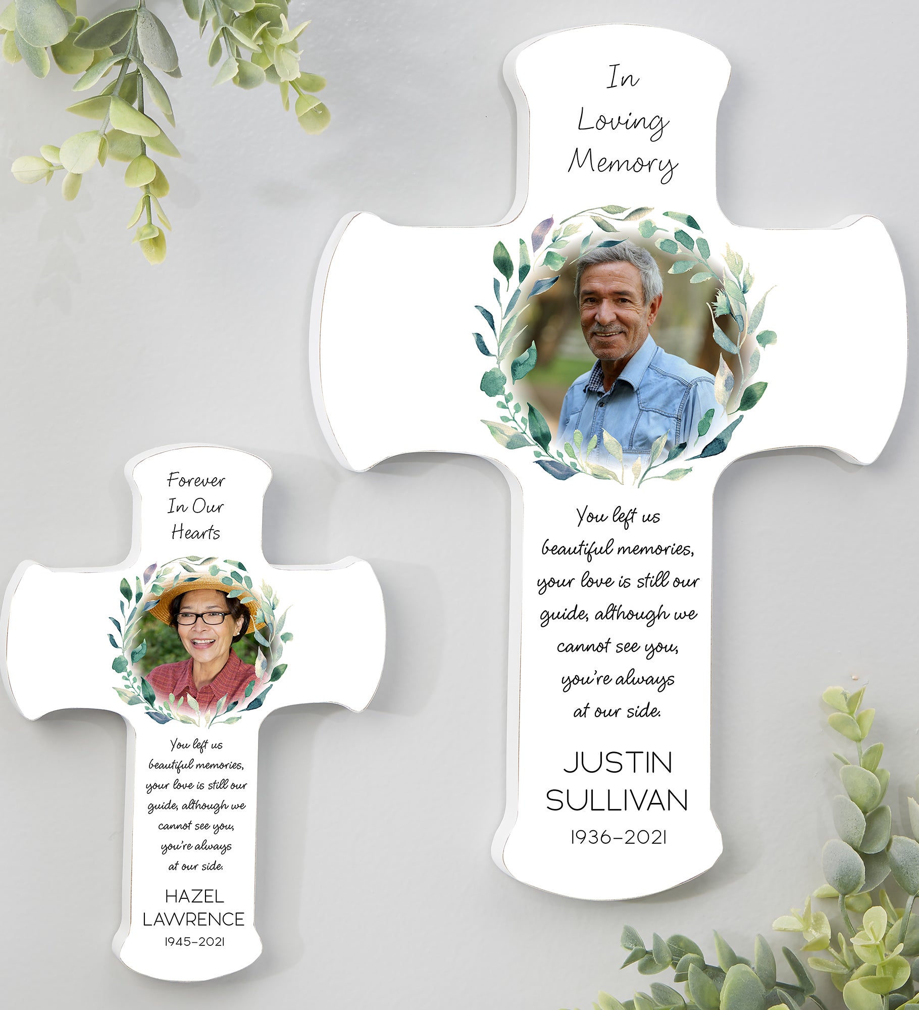 Serene Memorial Personalized Photo Cross